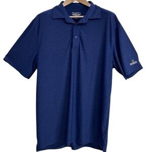 Straight Down Performance Polo Shirt Mens M Blue Pine Barrens Golf Logo